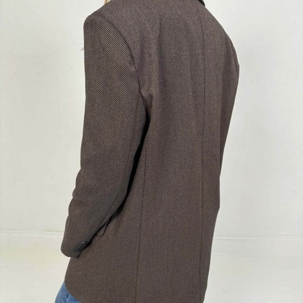 TEXTURD OVERSIZED BLAZER BROWN