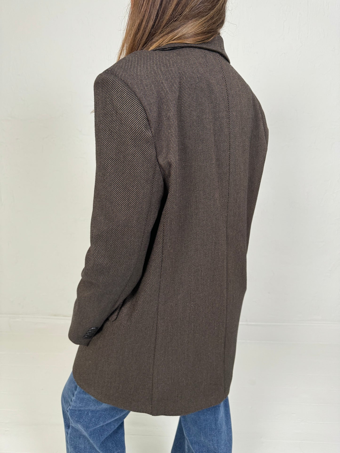 TEXTURD OVERSIZED BLAZER BROWN