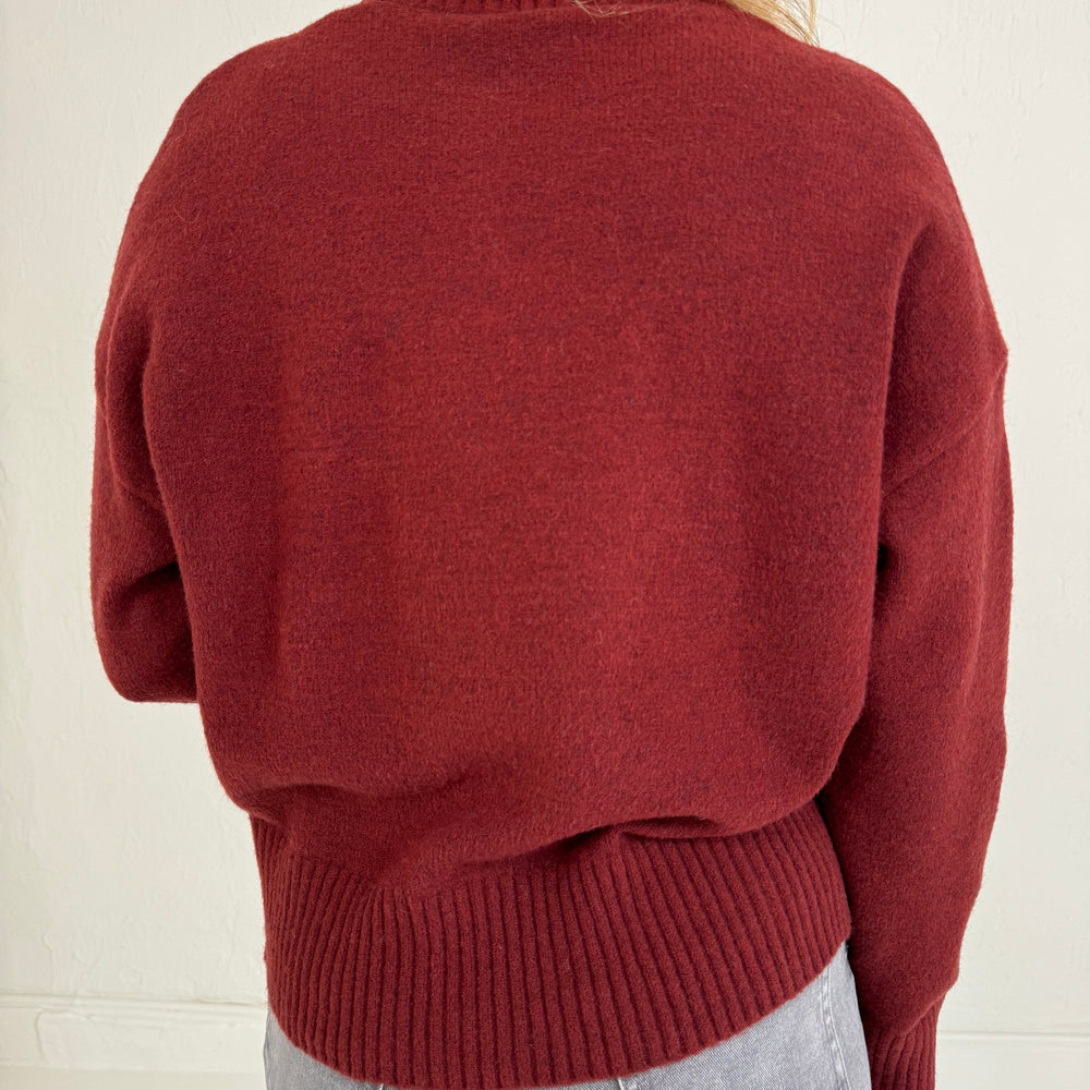 GEBREIDE OVERSIZED TRUI BORDEAUX