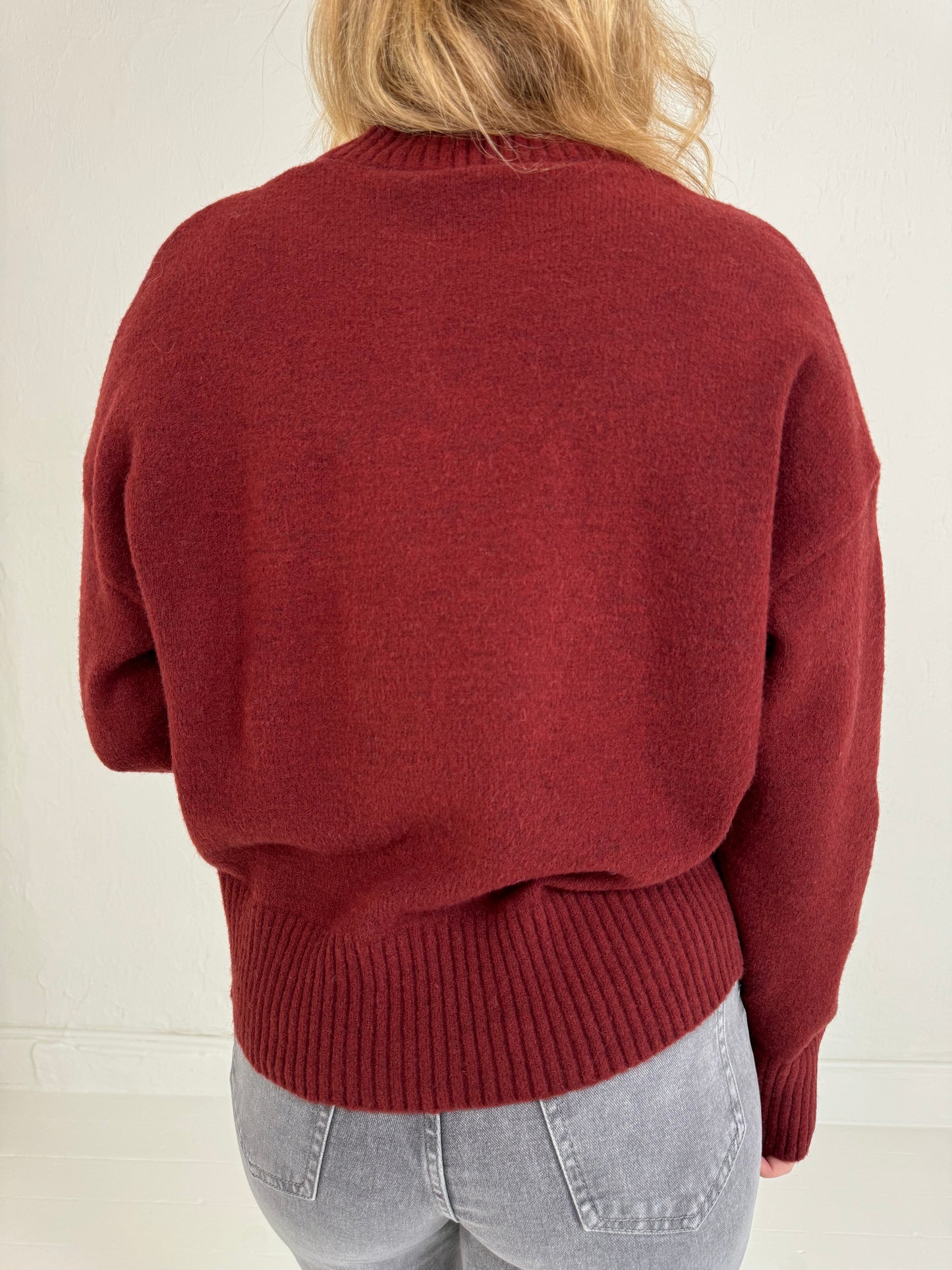 GEBREIDE OVERSIZED TRUI BORDEAUX