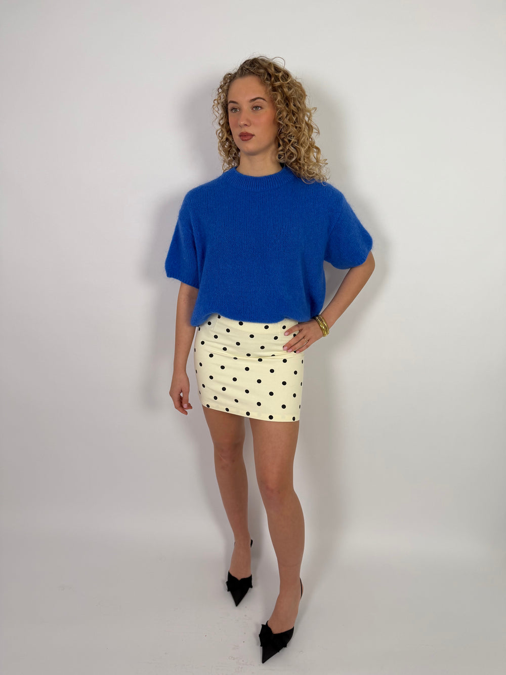 POLKA DOT SKIRT BEIGE/BLACK
