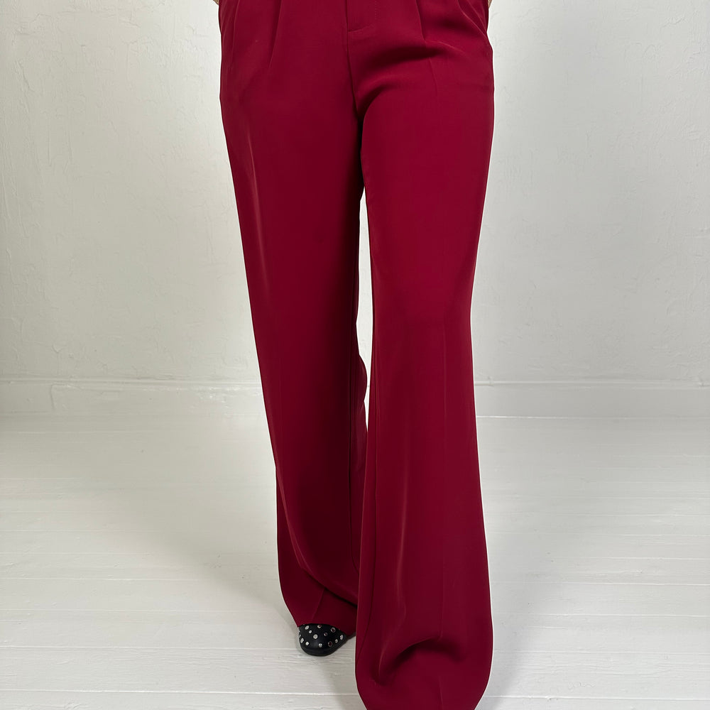 PANTALON BORDEAUX MET HOGE TAILLE