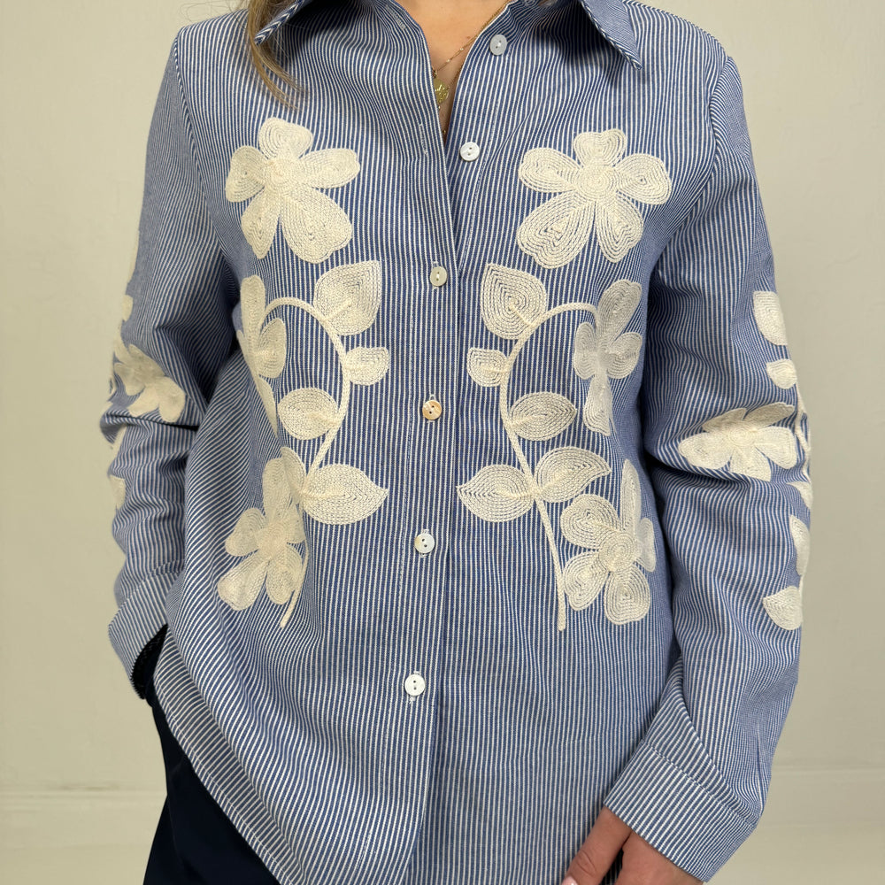 GESTREEPTE BLOEMEN BLOUSE