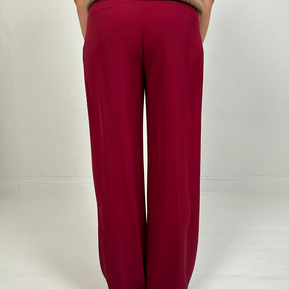 PANTALON BORDEAUX MET HOGE TAILLE