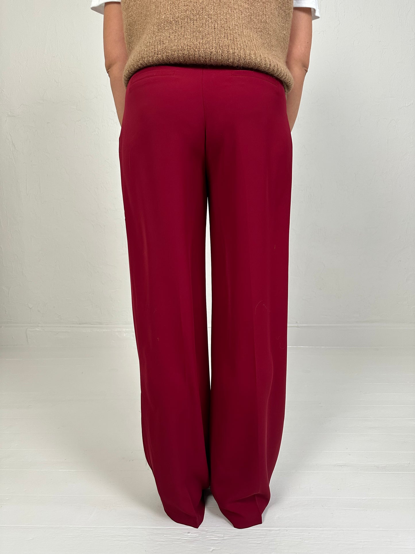 PANTALON BORDEAUX MET HOGE TAILLE