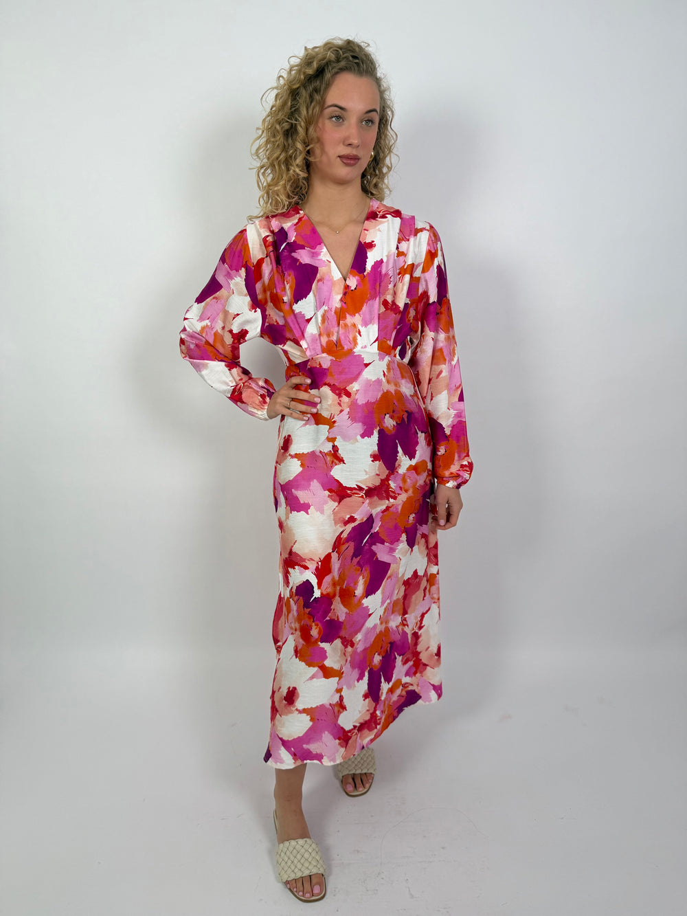 MAXI PATRONEN DRESS PINK