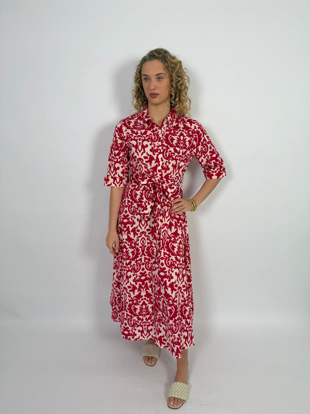 MAXI COTTON DRESS FRAMBOISE