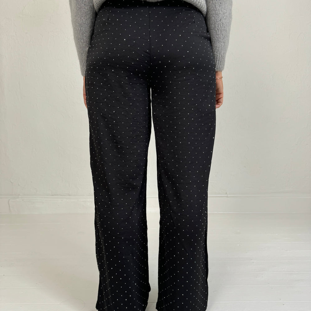 GLITTER PANTALON ZWART/ZILVER