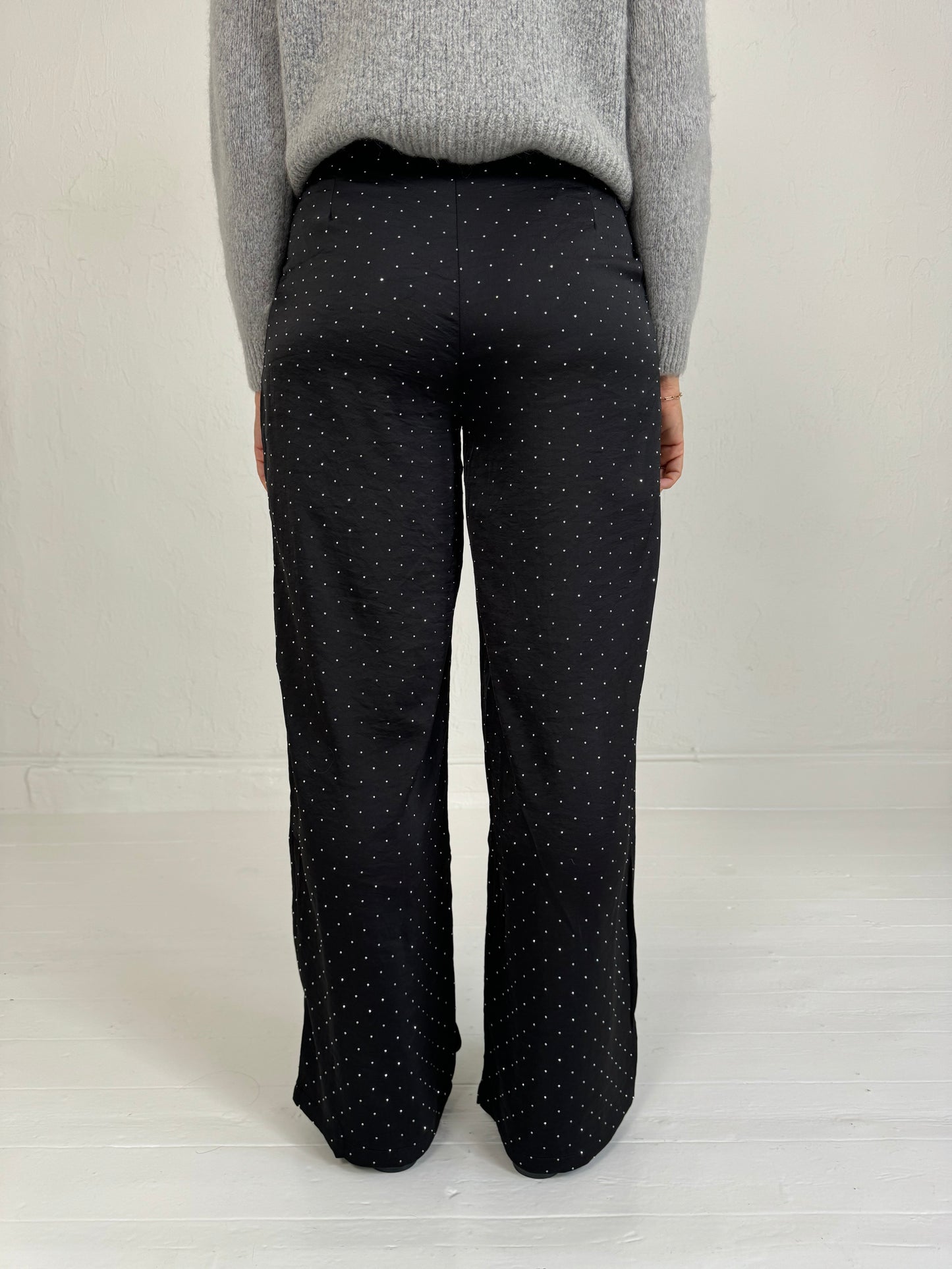 GLITTER PANTALON ZWART/ZILVER