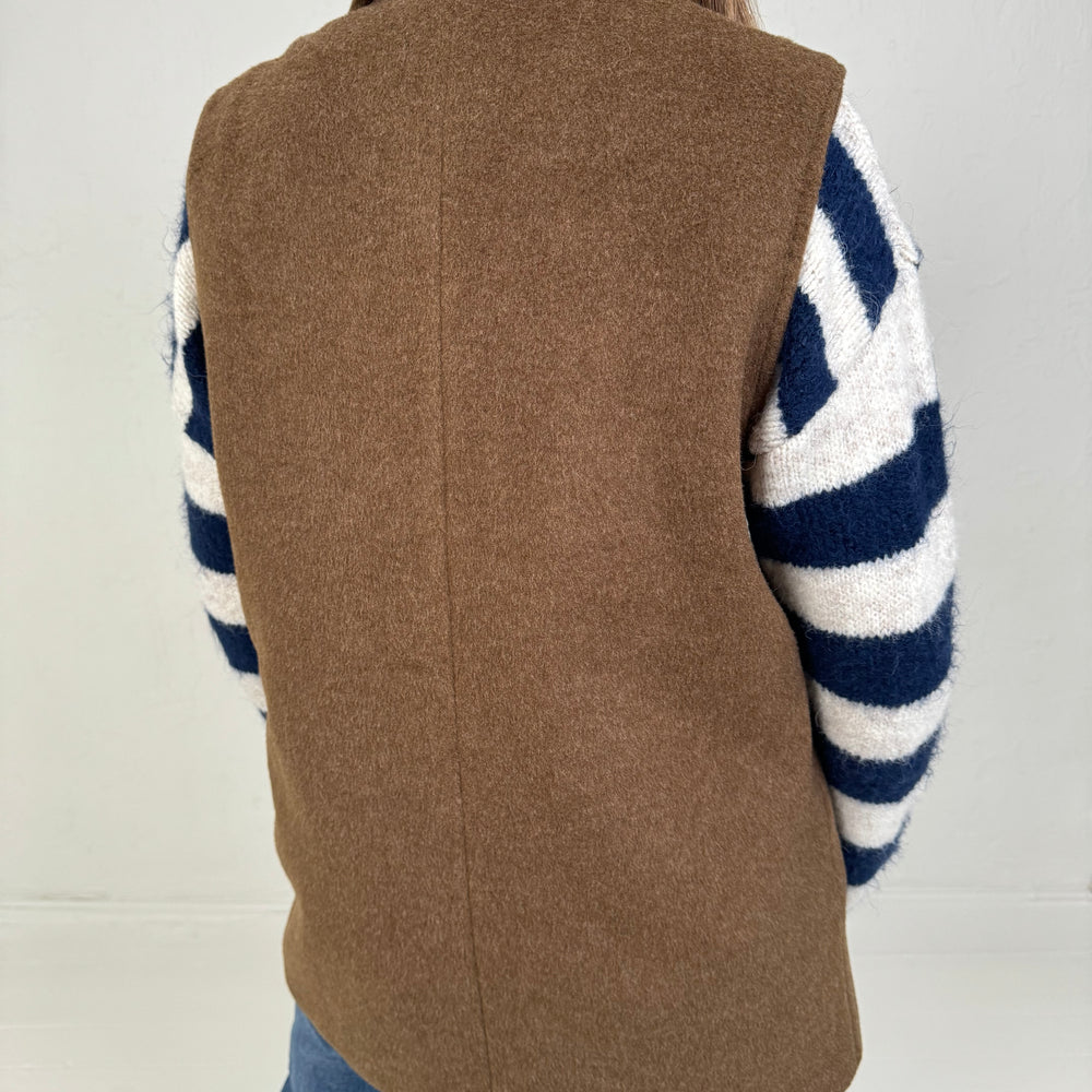 WOOL GILET BROWN