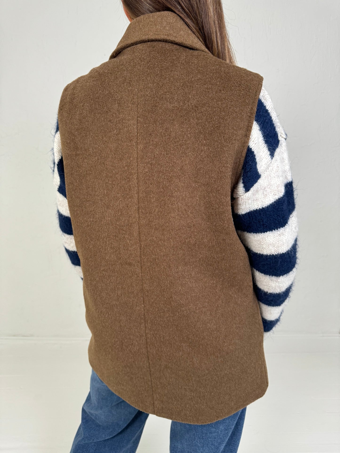 WOOL GILET BROWN