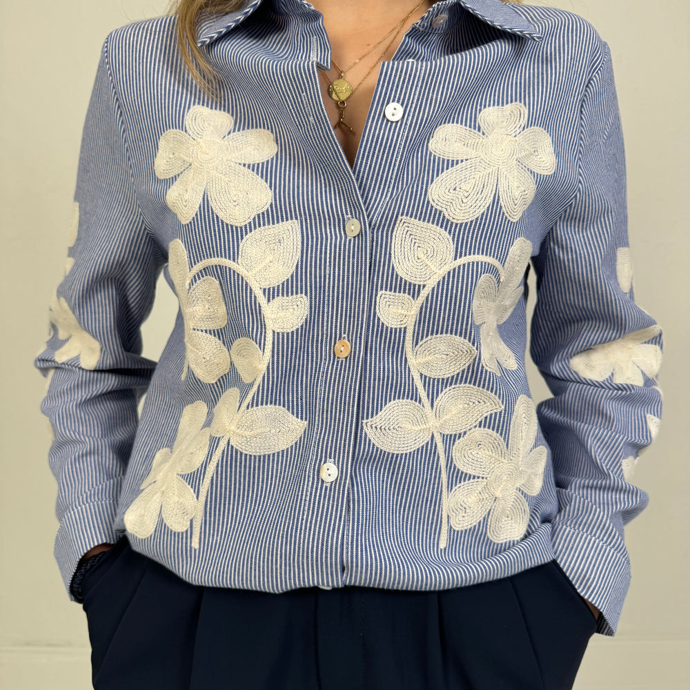 GESTREEPTE BLOEMEN BLOUSE