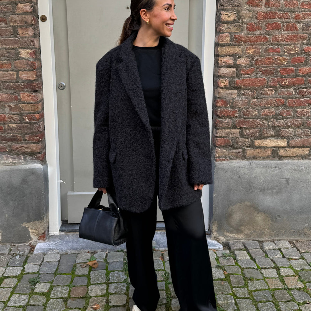 WOLLEN OVERSIZED BLAZER ZWART