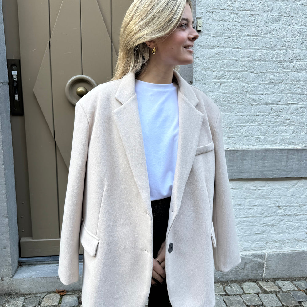 ZACHTE BLAZER LICHTBEIGE