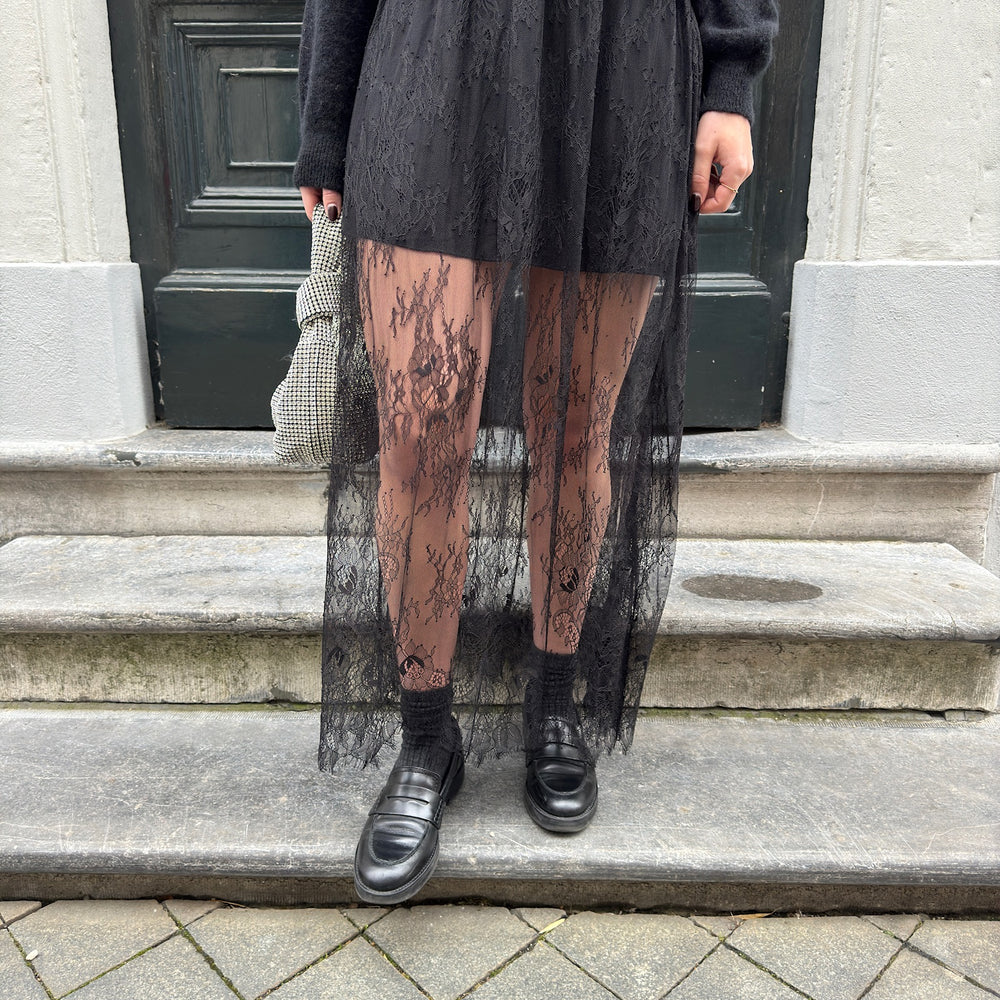 LACE ROK ZWART